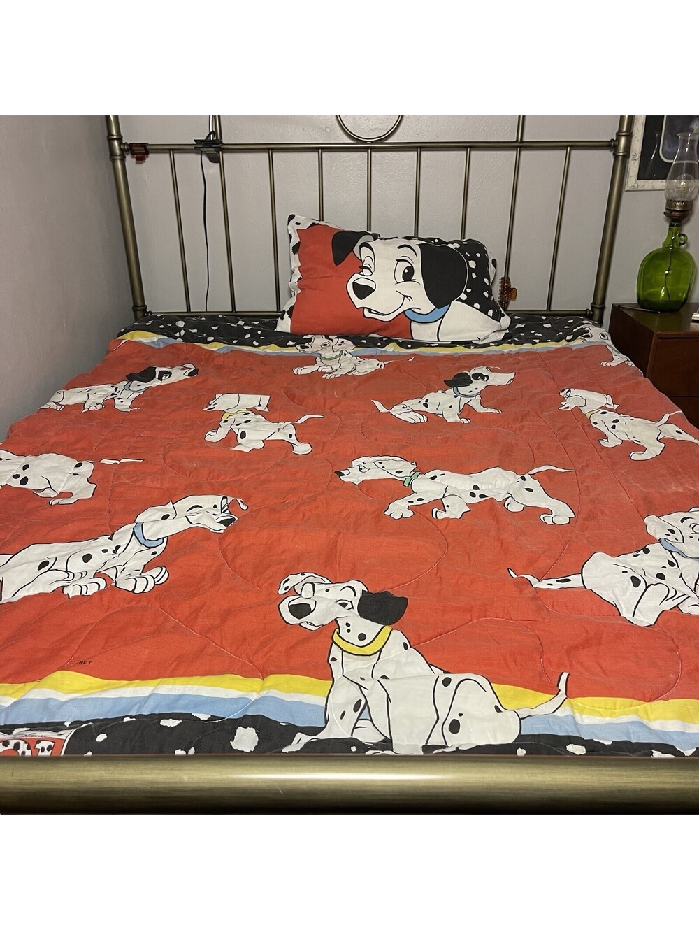 101 Dalmatians Vintage Twin Comforter Disney, Flat Sheet And Pillowcase Y2K Vntg